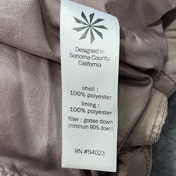 Athleta Jacket Womens XS Dusty Pink Downabout Quilted Puffer Down Asymmetric Zip - Picture 9 of 14